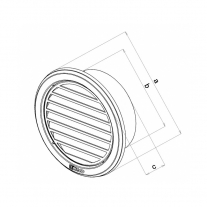 Rama aerisire Haco, rotunda, cu plasa, Ø 12.5 cm, inox
